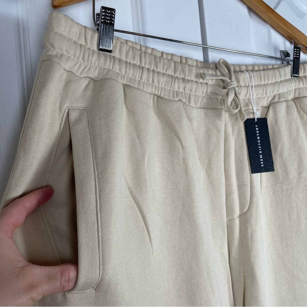 NWT Seek Discomfort Sweatpants Men’s XXL Tan Organic Cotton Relaxed Streetwear - Picture 4 of 13